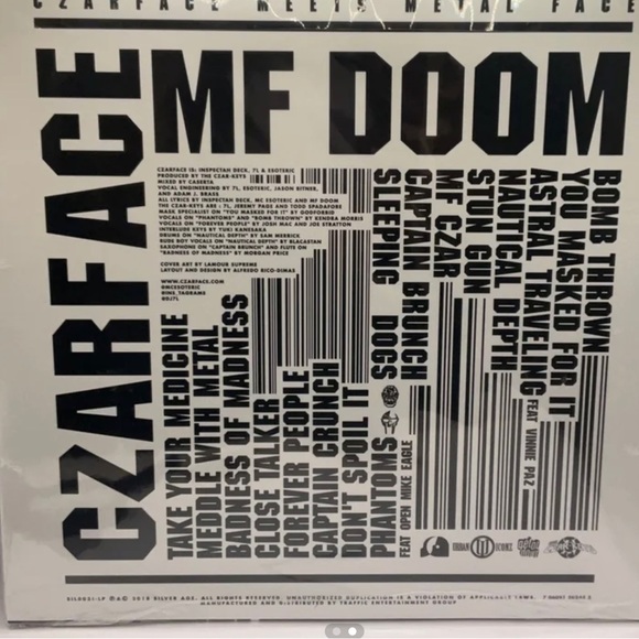 Czarface Meets Metal Face (New White Colored Vinyl) Indie Exclusive! FT MF DOOm - Picture 2 of 2